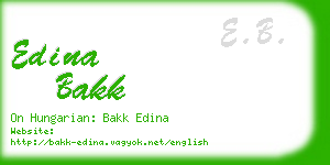 edina bakk business card